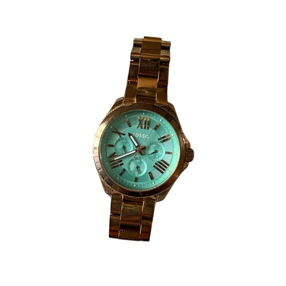 Fossil Gold Watch with Green Dial